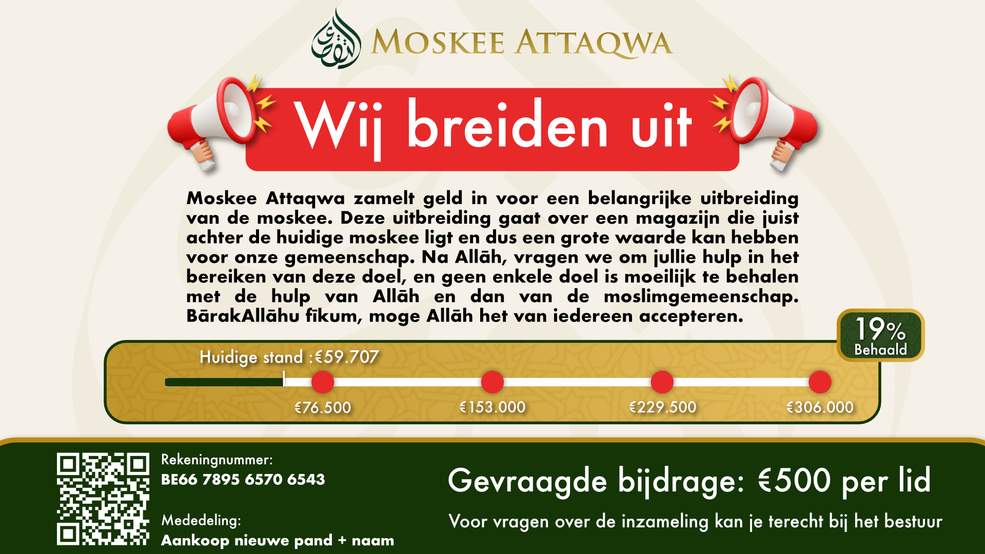 Inzameling uitbreiding moskee