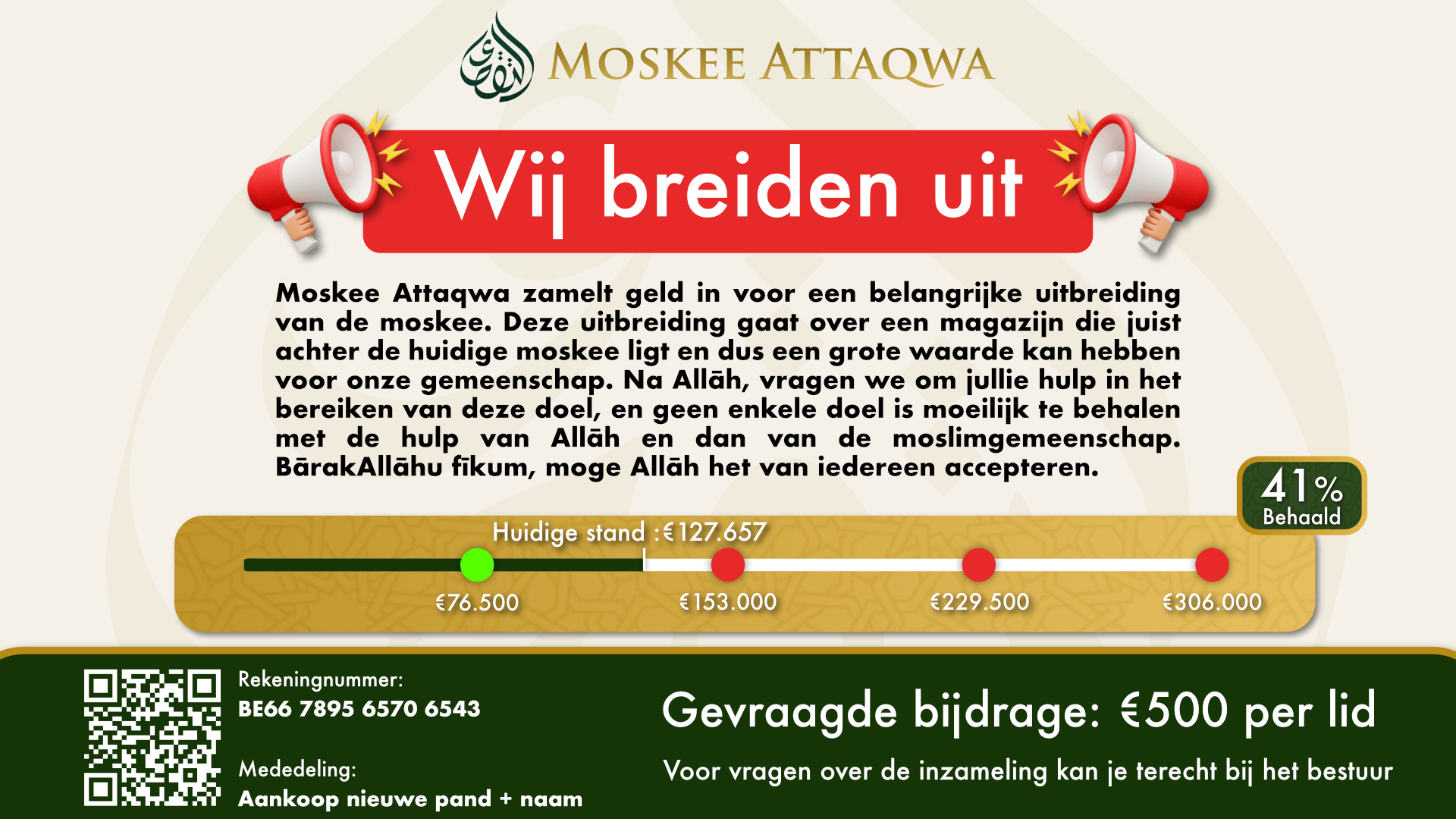 Inzameling uitbreiding moskee