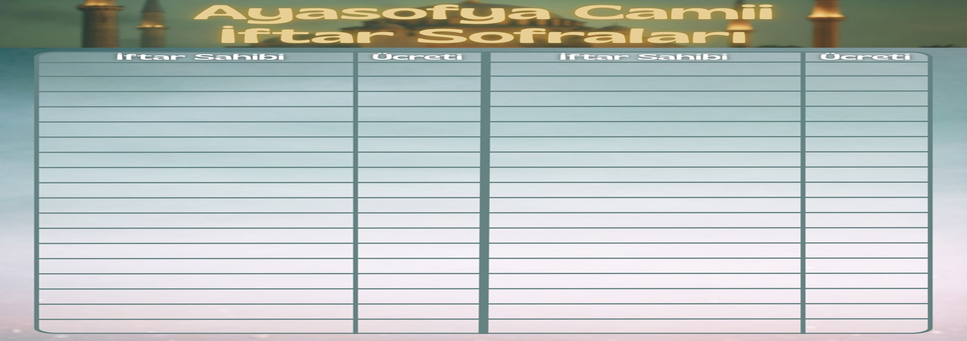 Ramazan iftar Listesi