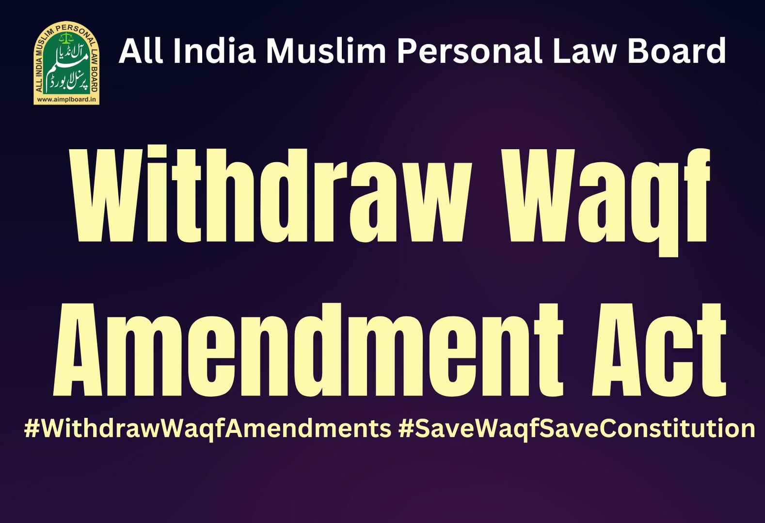 No To Waqf Amendment Act