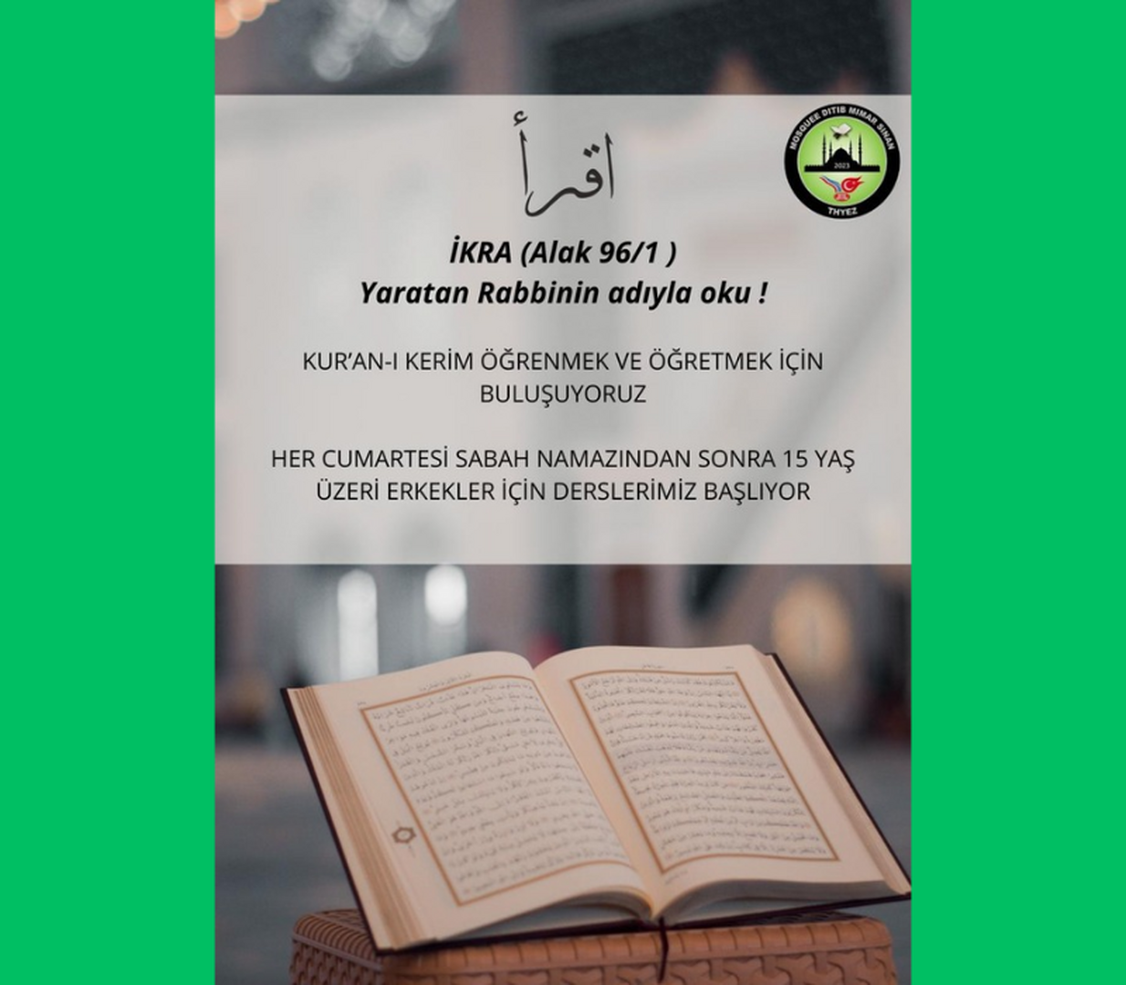 Kur'an dersleri 15 yaş üstü