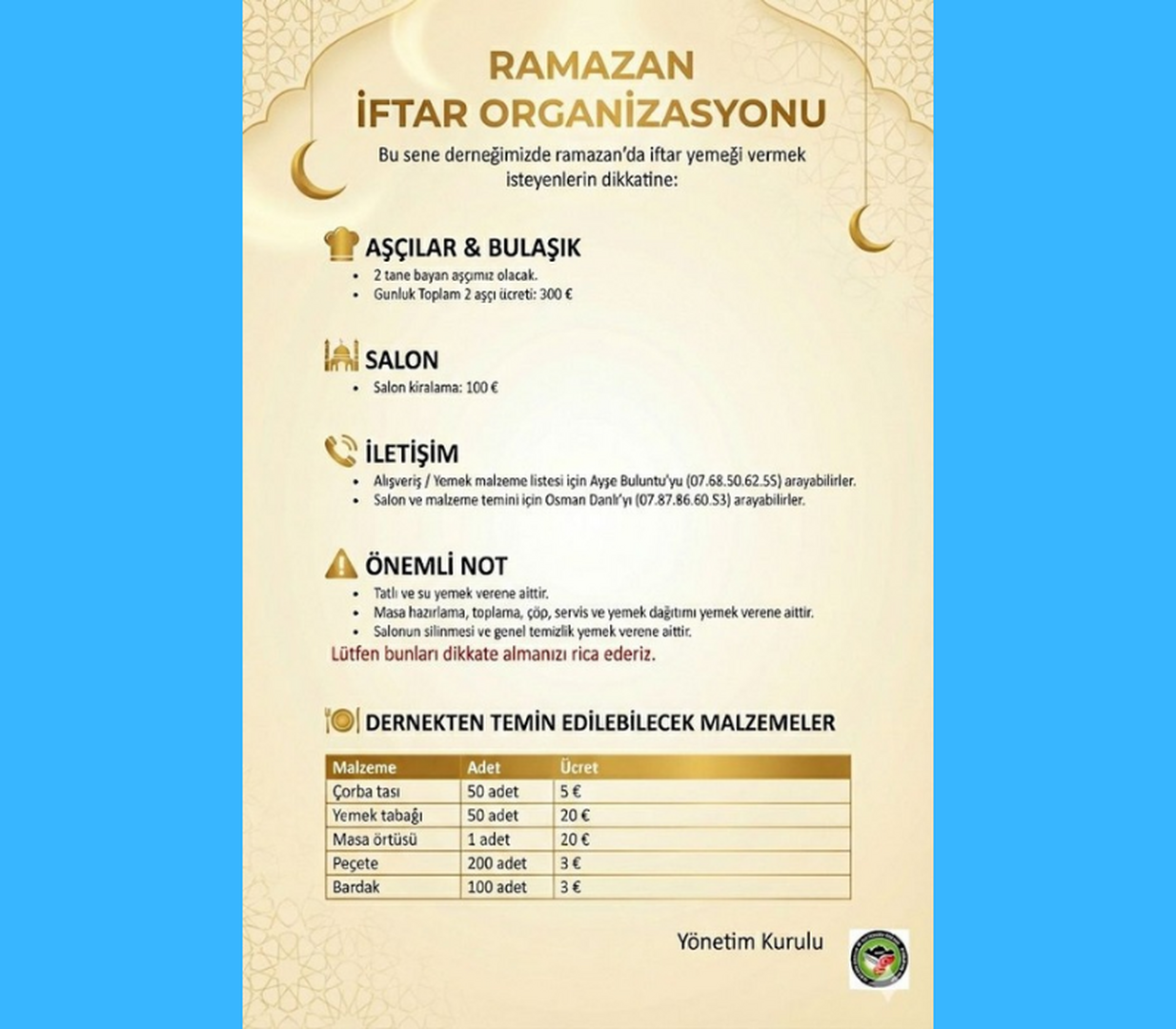Ramazan Iftar Organizasyonu