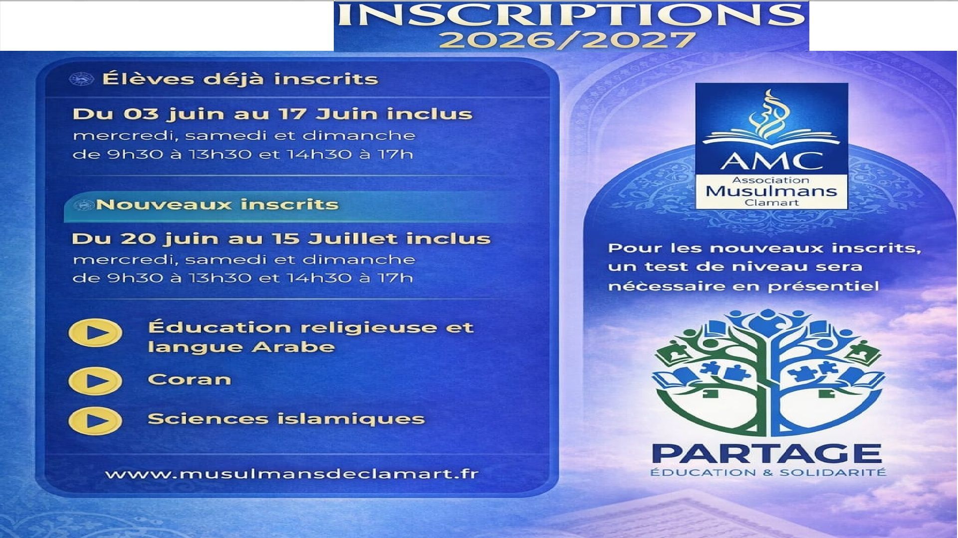 INSCRIPTION SCOLAIRE 2026/2027