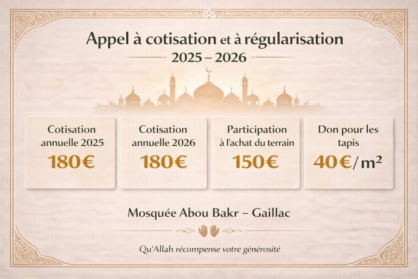 Appel à cotisation