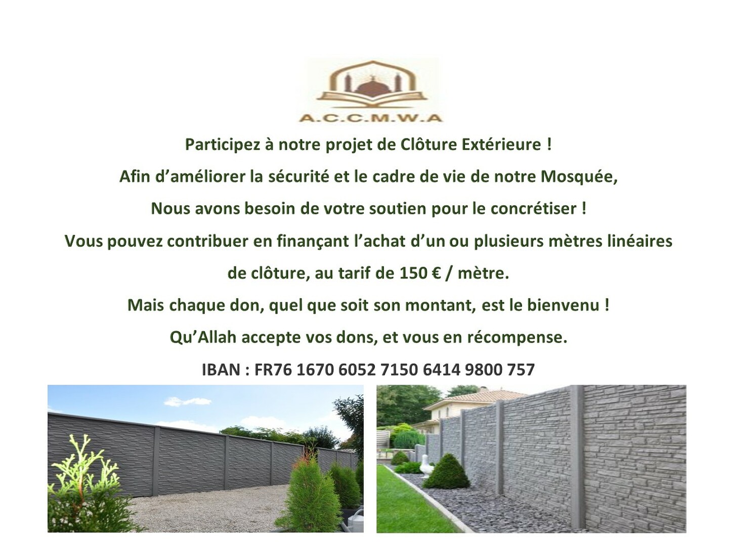 Projet Cloture Exterieure Mosquée