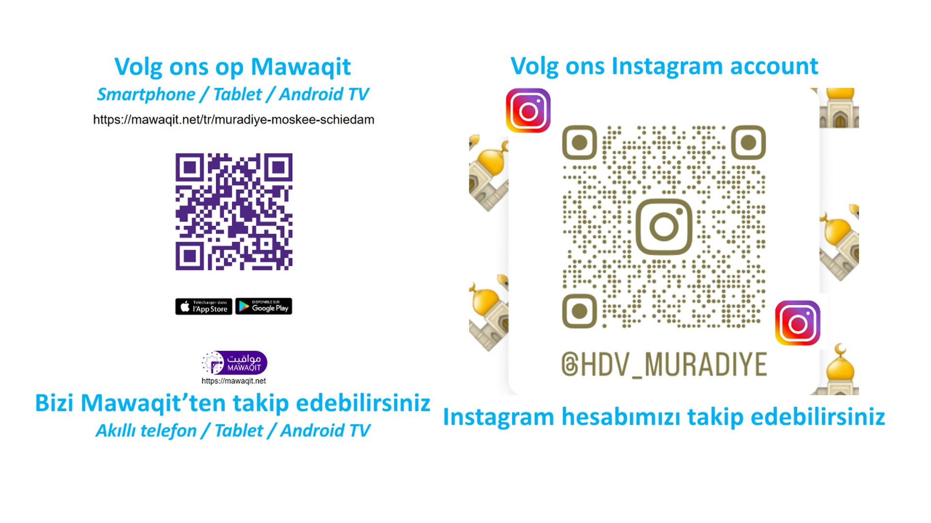 Mawaqit + Instagram account / hesabi