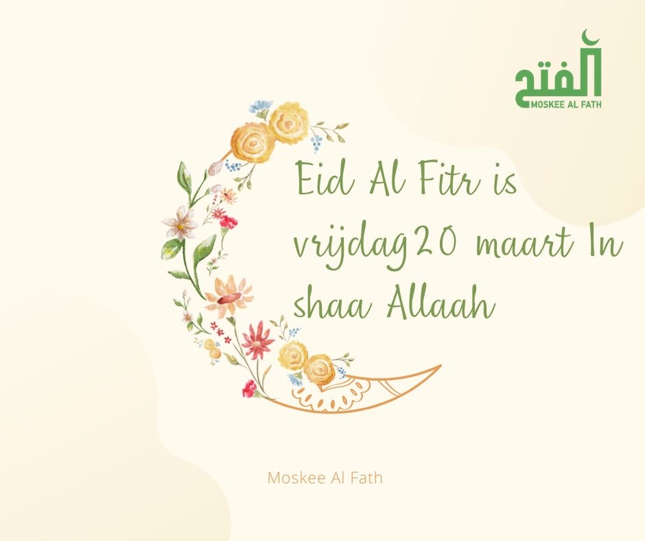 Eid Al Fitr Vrijdag 20 maart
