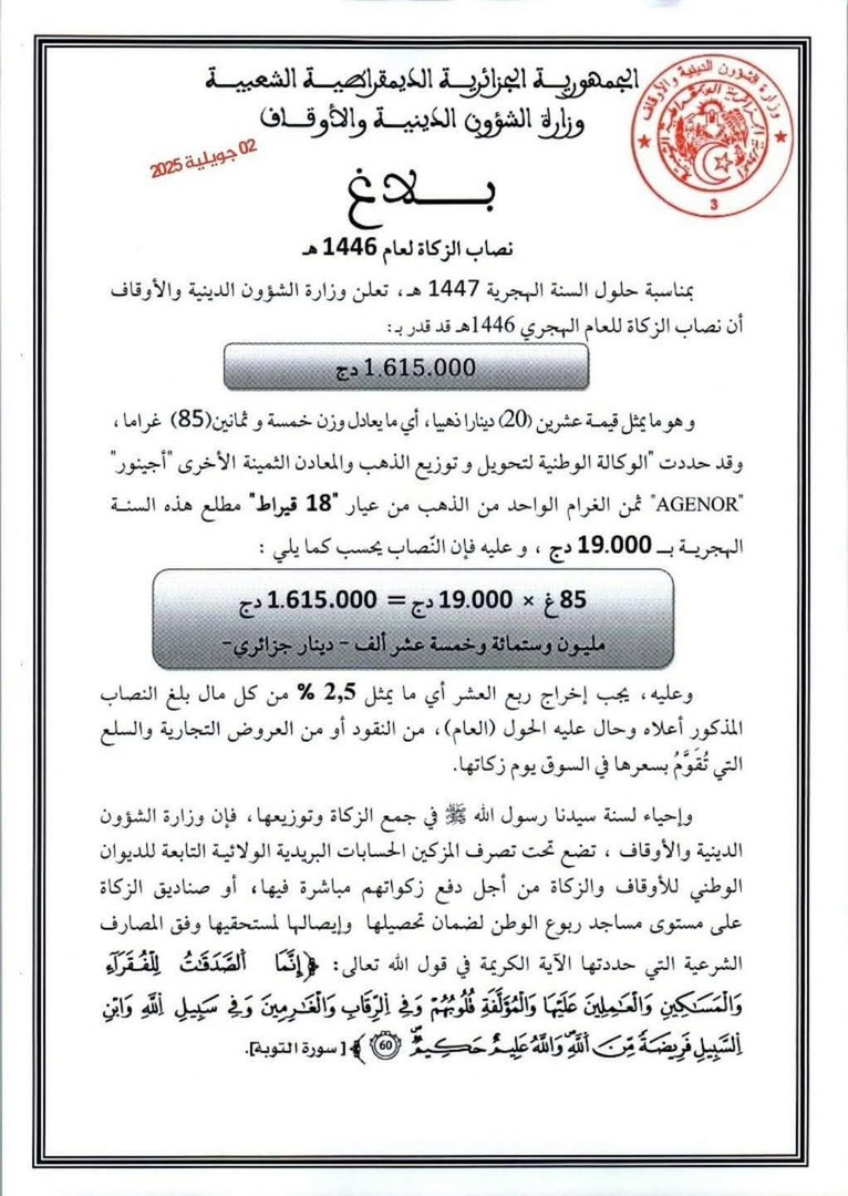 نصاب الزكاة