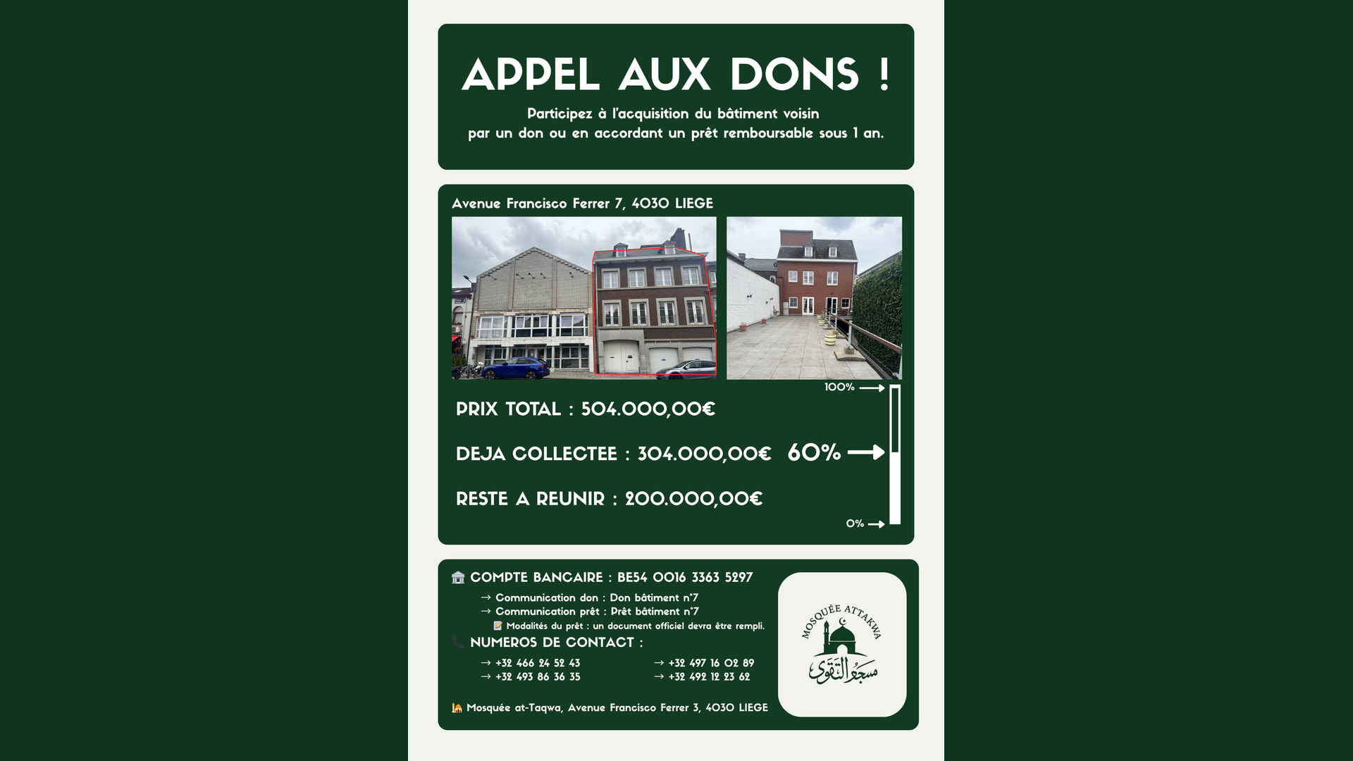 DON POUR L'ACHAT D'UN BATIMENT ANNEXE