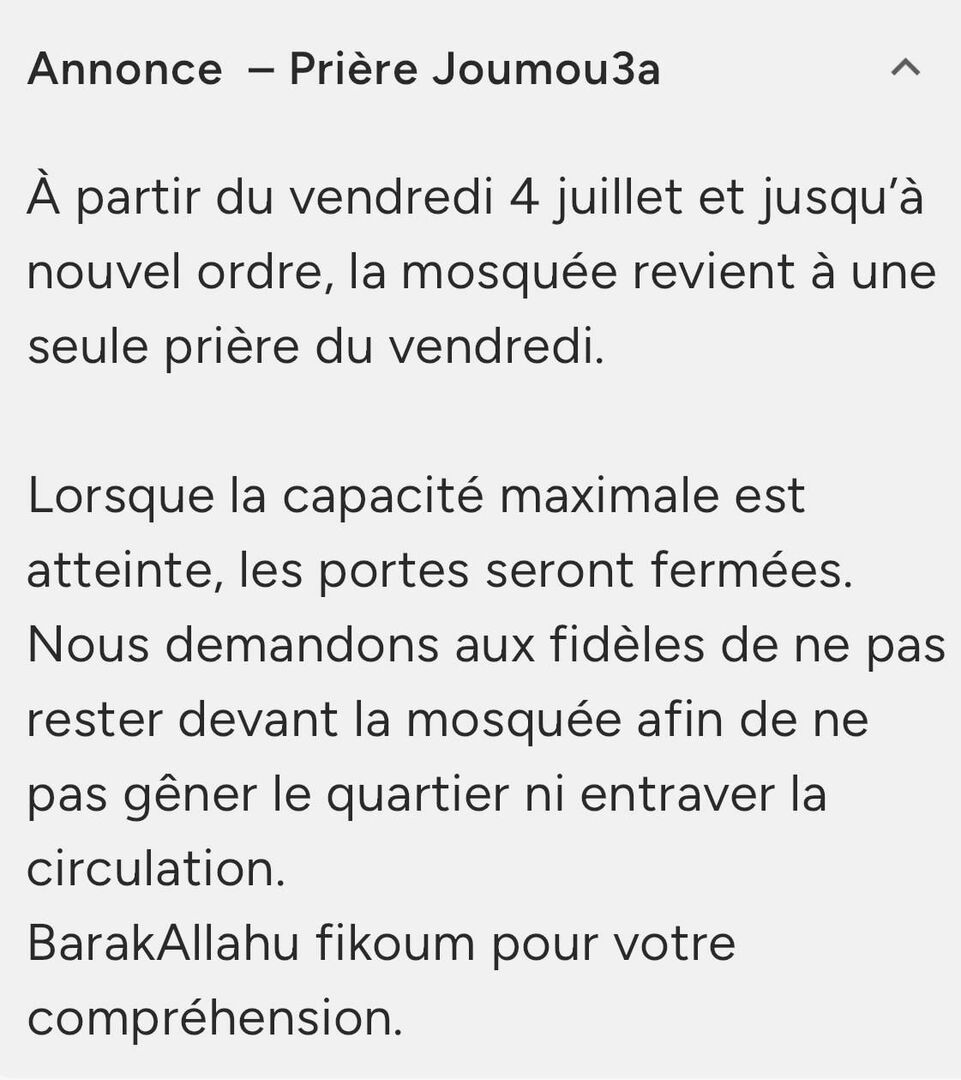 Organisation Prière Joumou’a