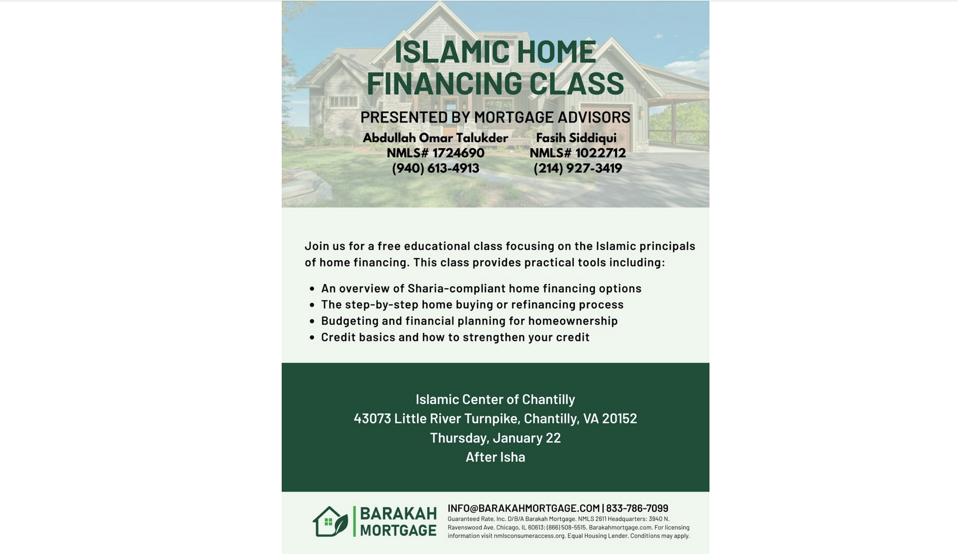 Islamic Home Finance on 22nd Jan, 2026!