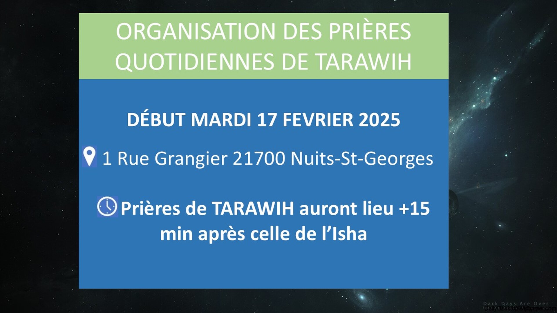 ORGANISATION TARAWIH