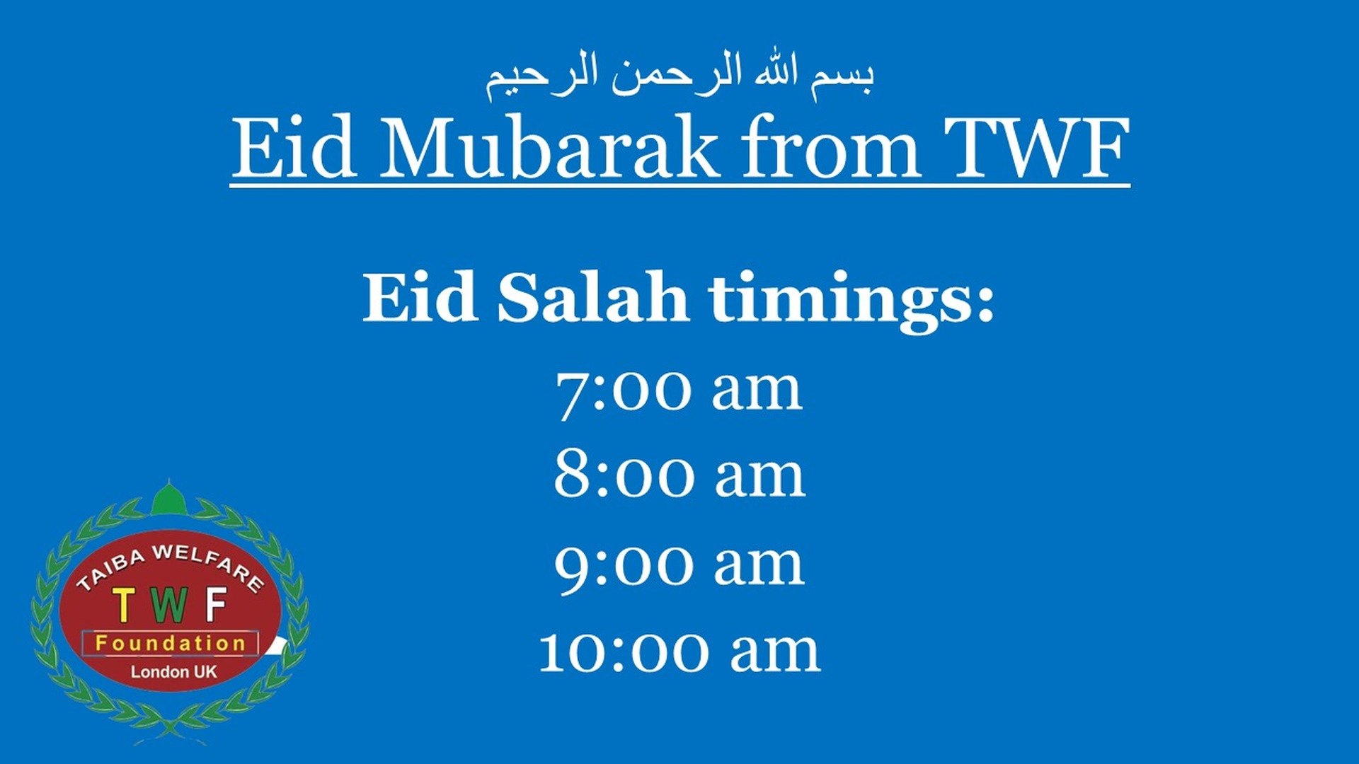 Eid Timing