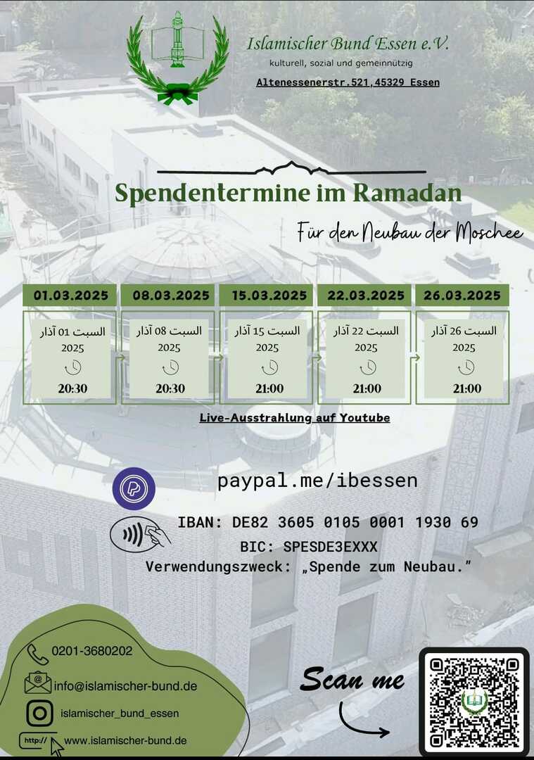 Spendentermine im Ramdadan 2025/1446