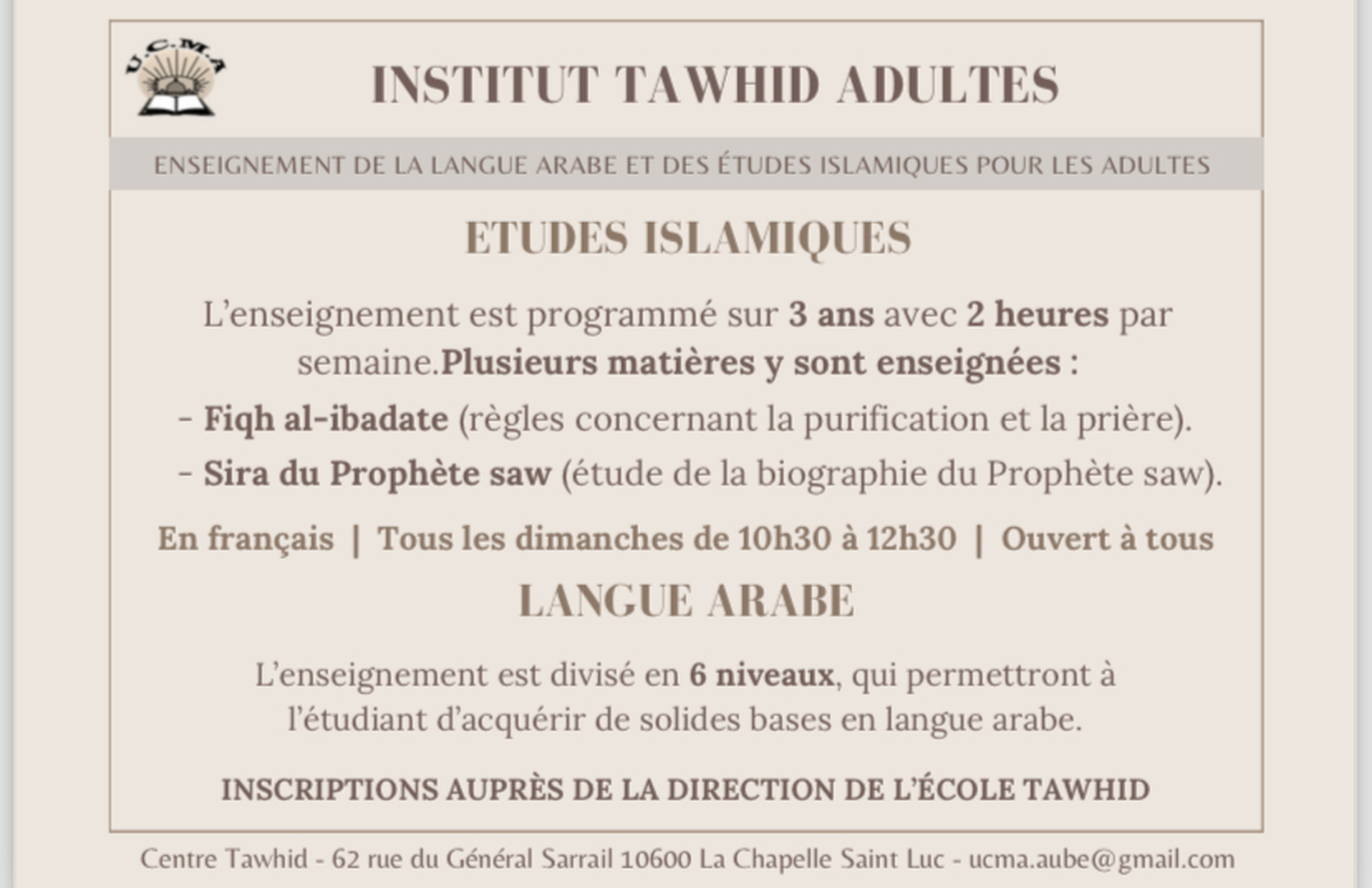 Institut Tawhid adultes