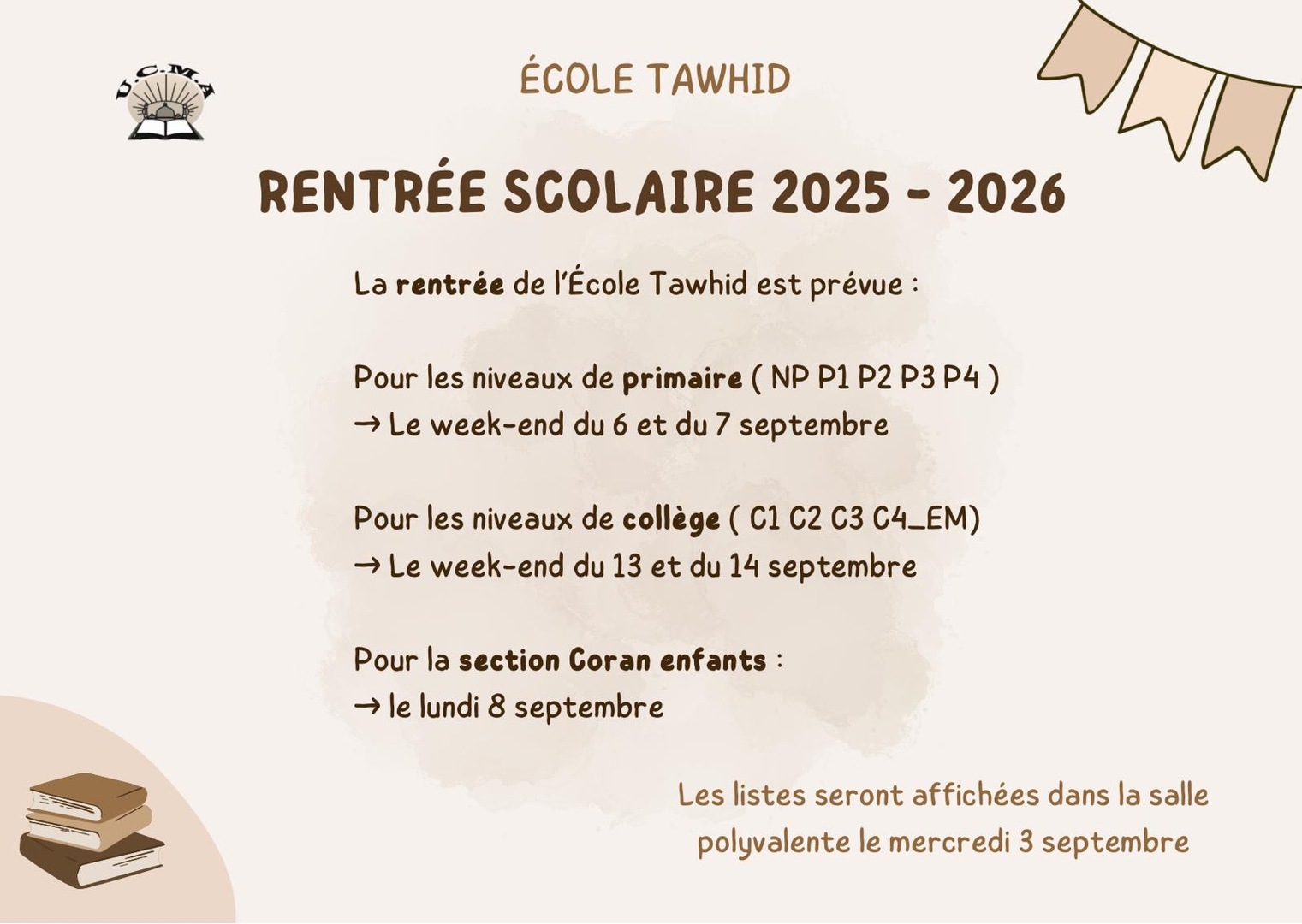 Rentrée scolaire 2025/2026