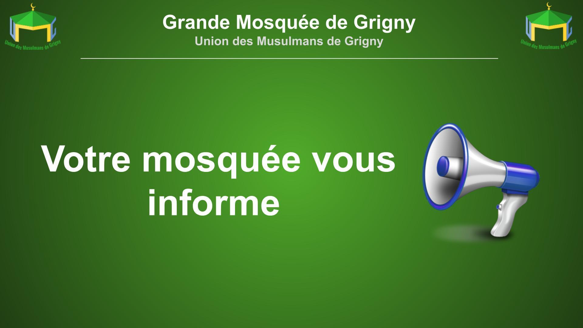 Votre mosquée vous informe