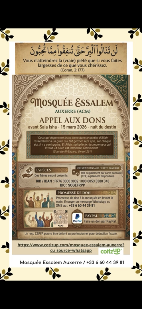 Collecte fonds travaux