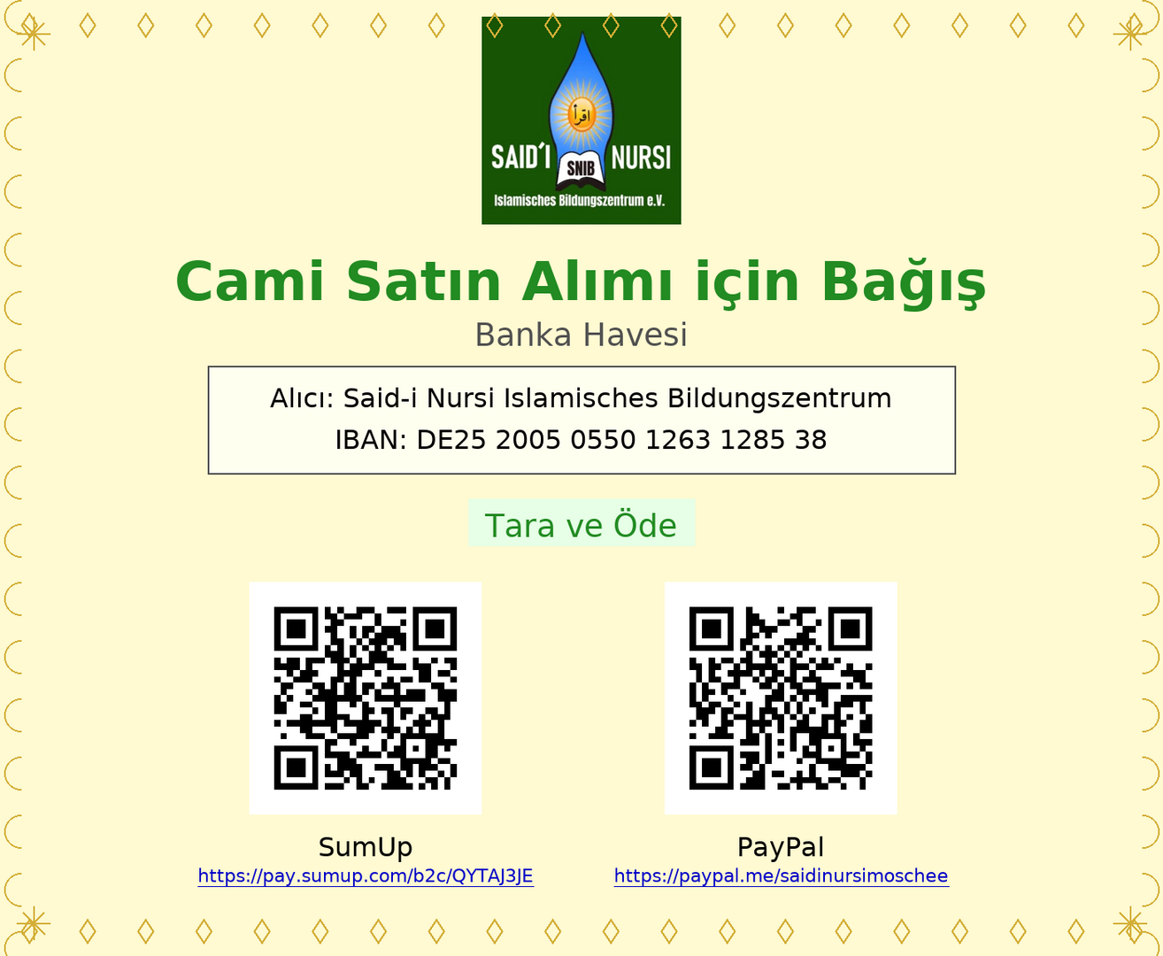 Cami Satın Alımı için Bağış