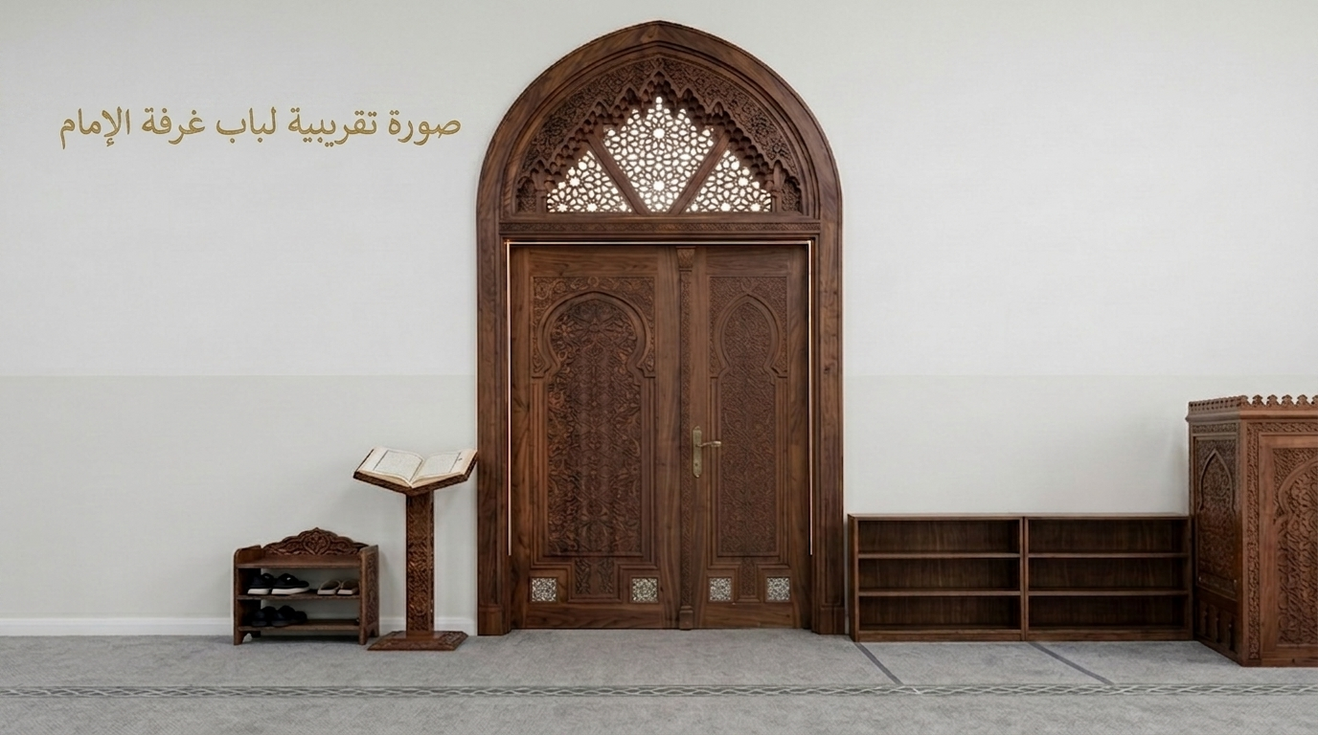 صورة تقريبية لباب غرفة الإمام