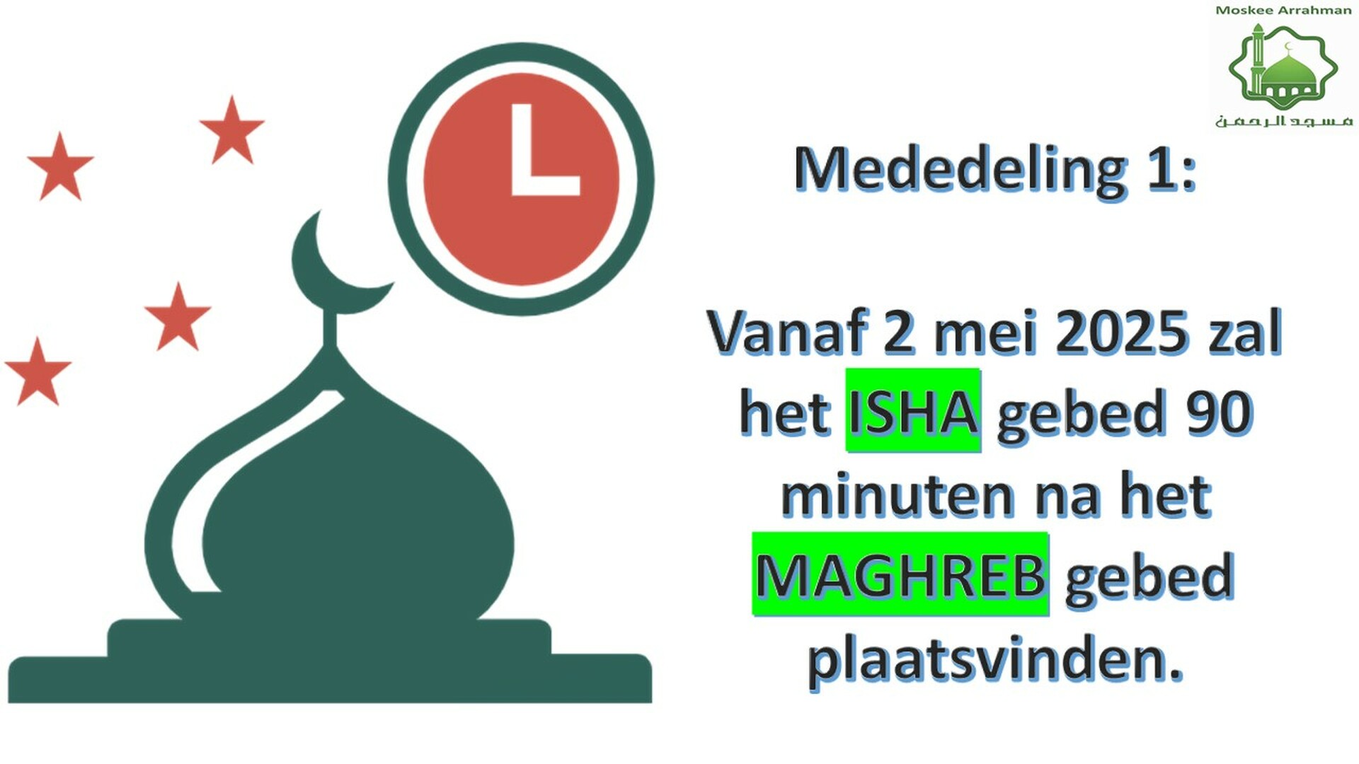 Isha aanpassing