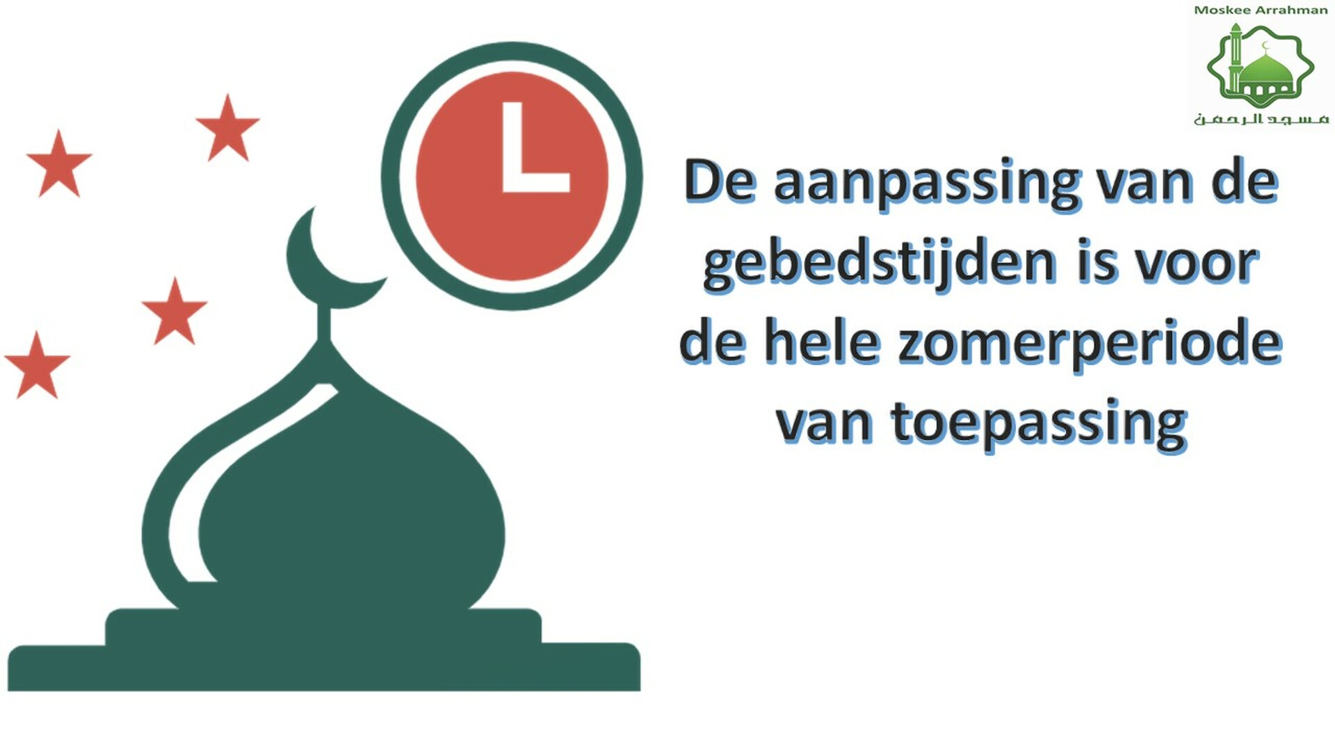 Gebedstijden aanpassing