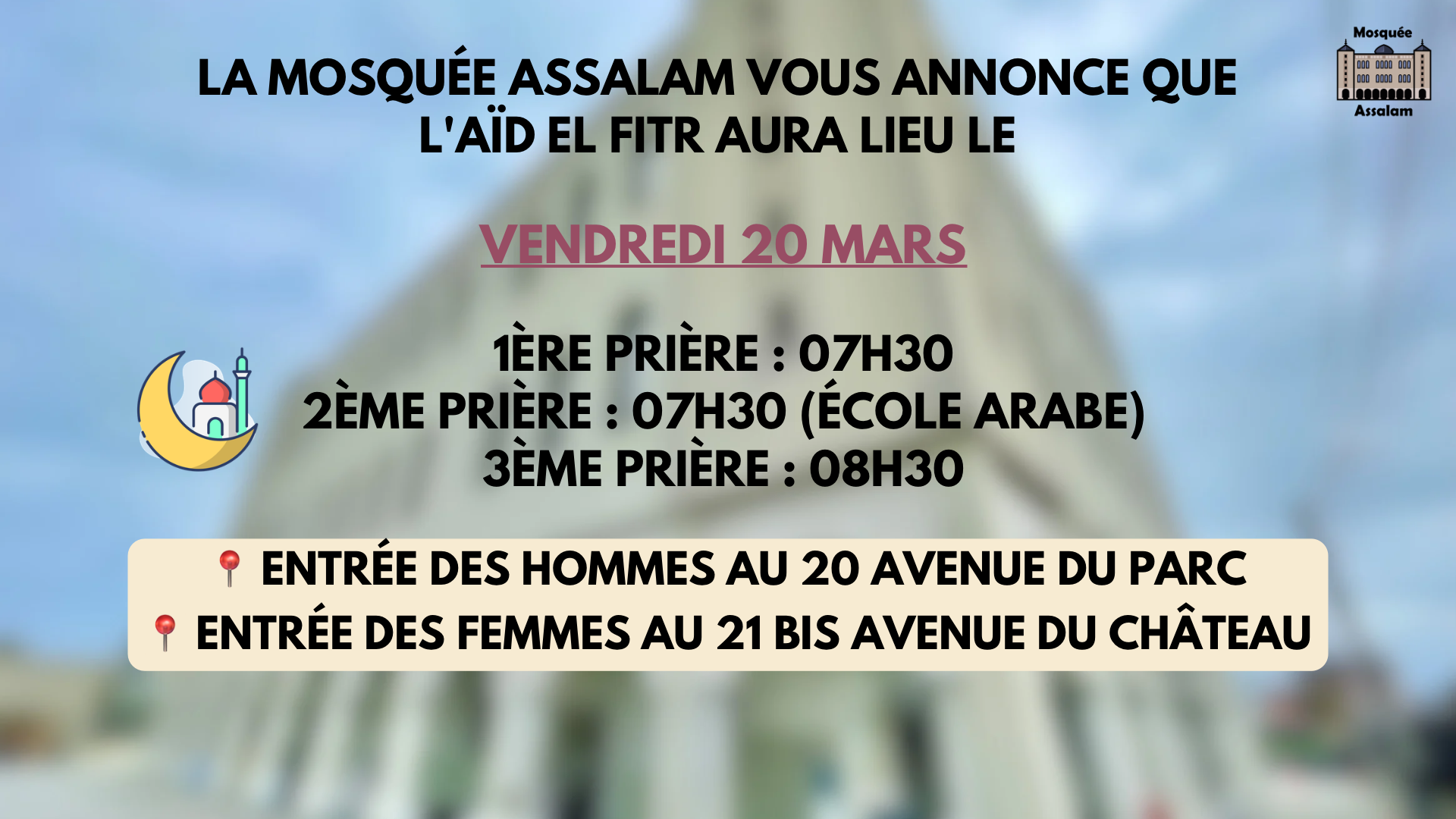 HORAIRES SALÂT AÏD