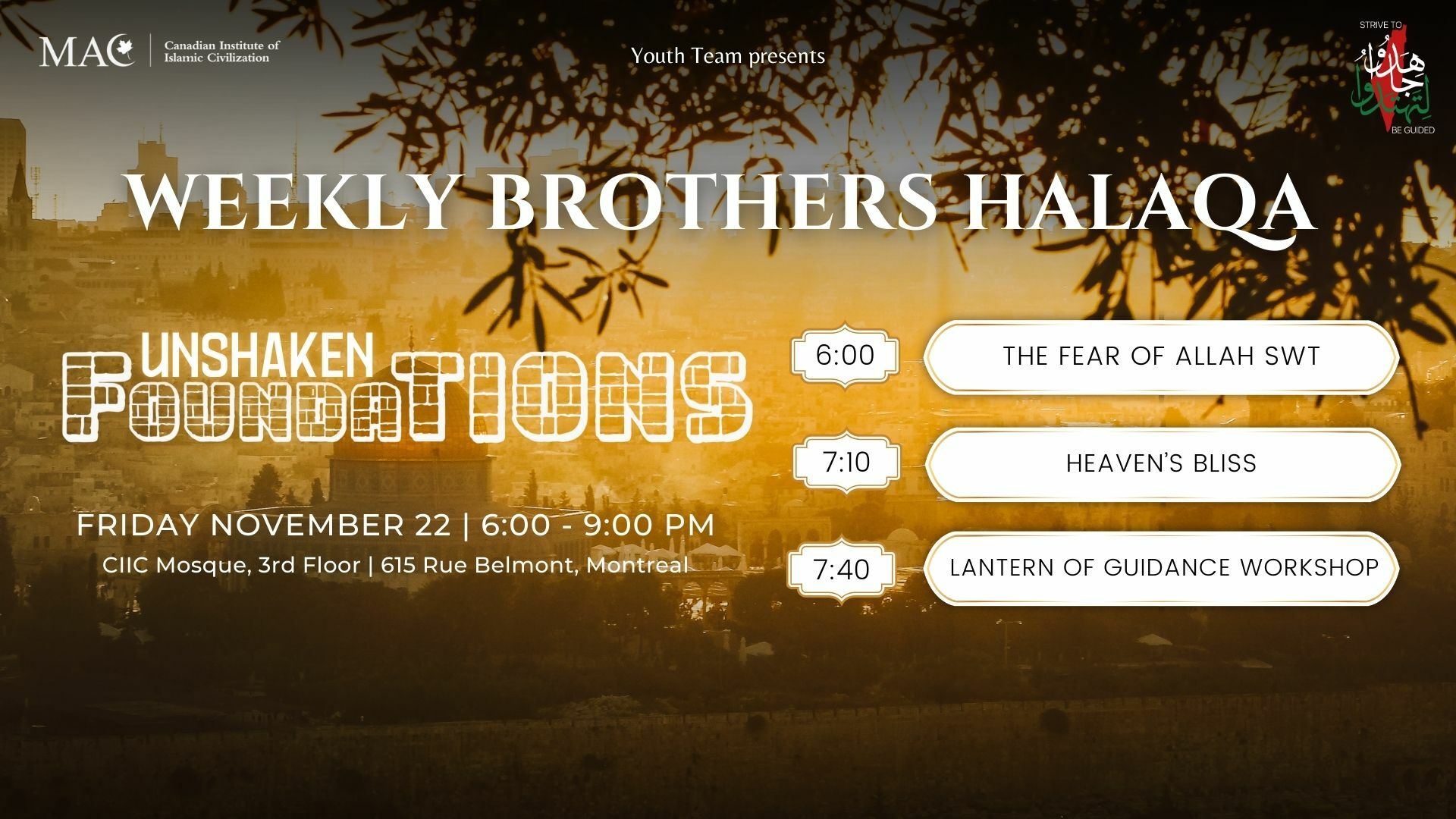 Weekly Brothers Halaqa