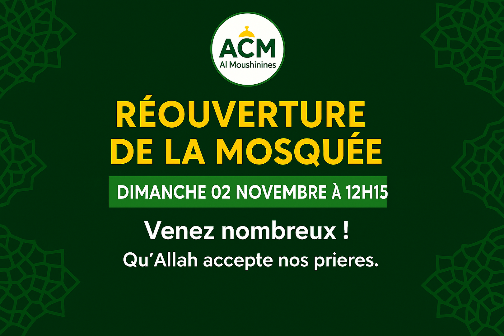 Réouverture Mosquée