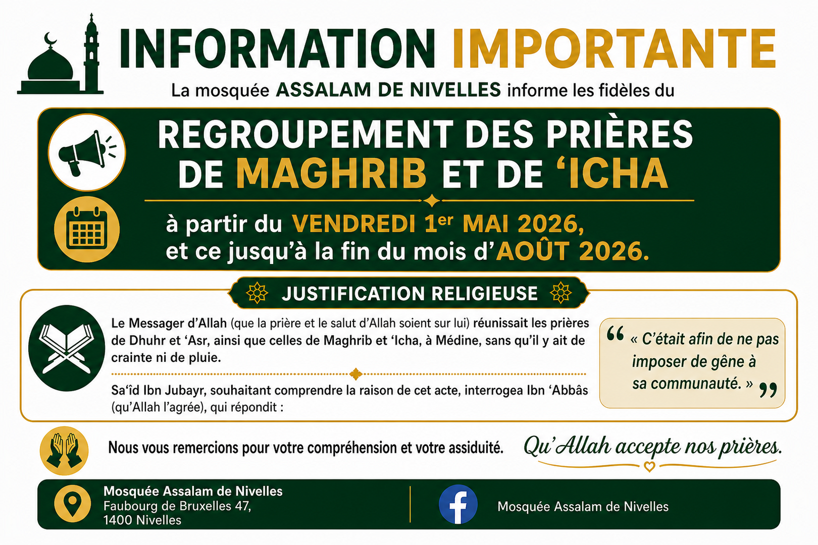 Changement d'horaire