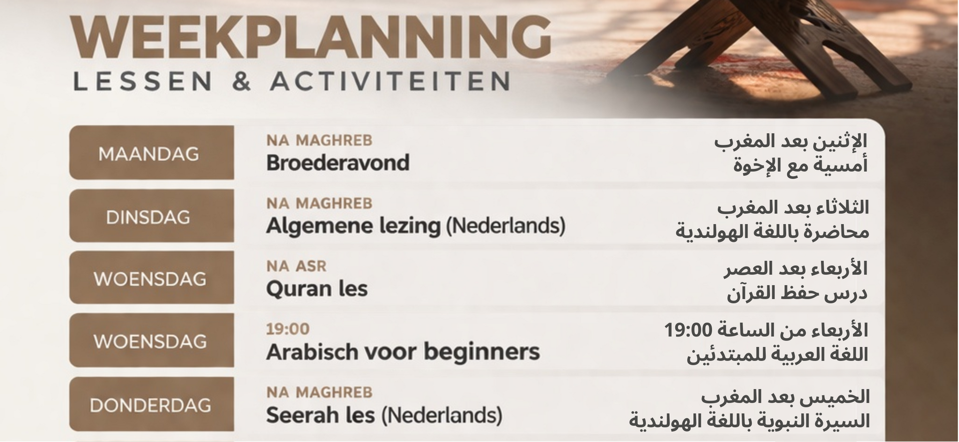Weekplanning 1