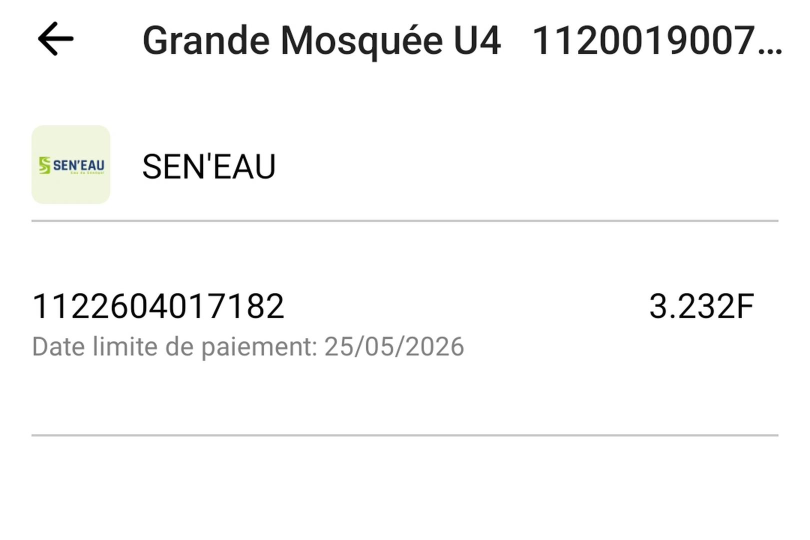 FACTURE SEN'EAU