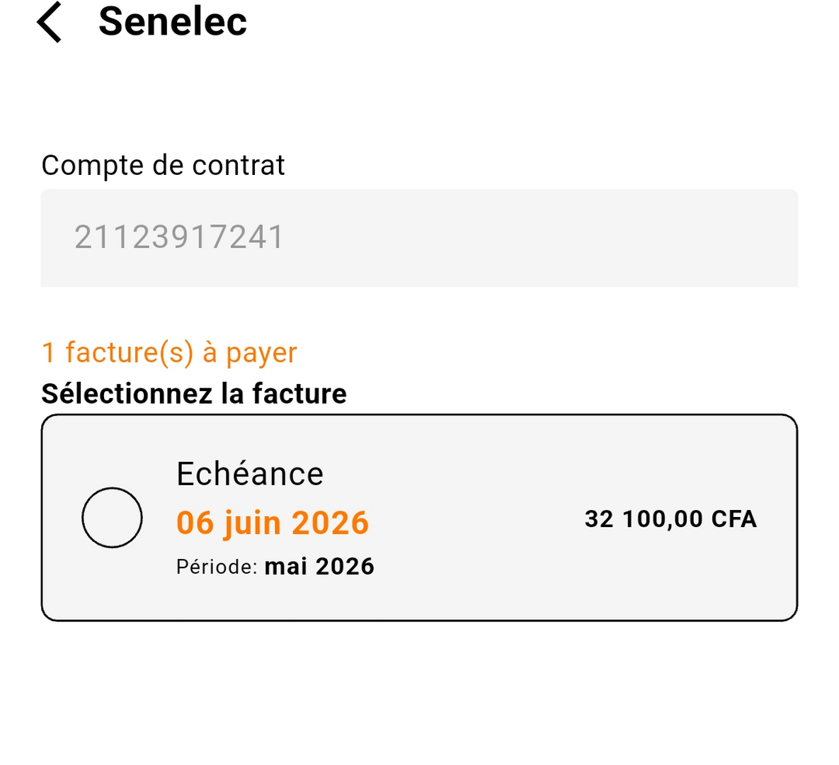 FACTURE SENELEC