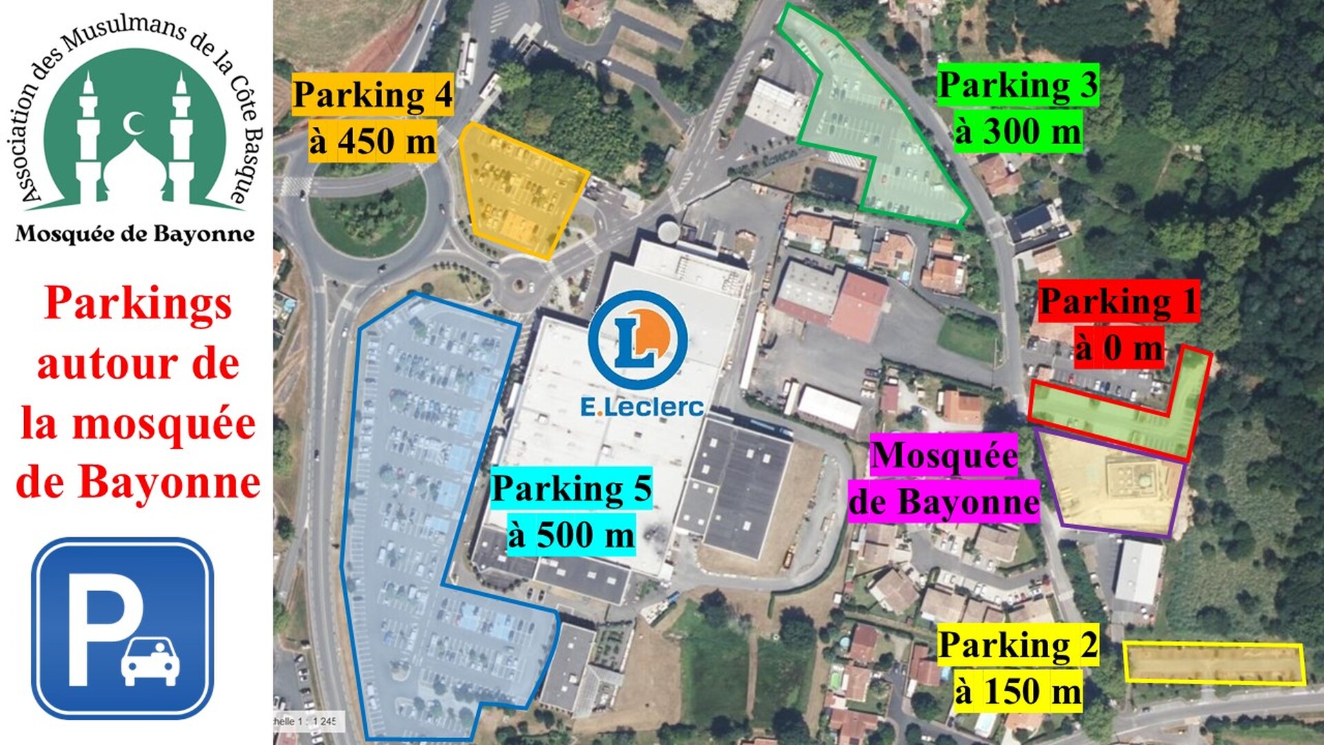 Parkings autour de la mosquée