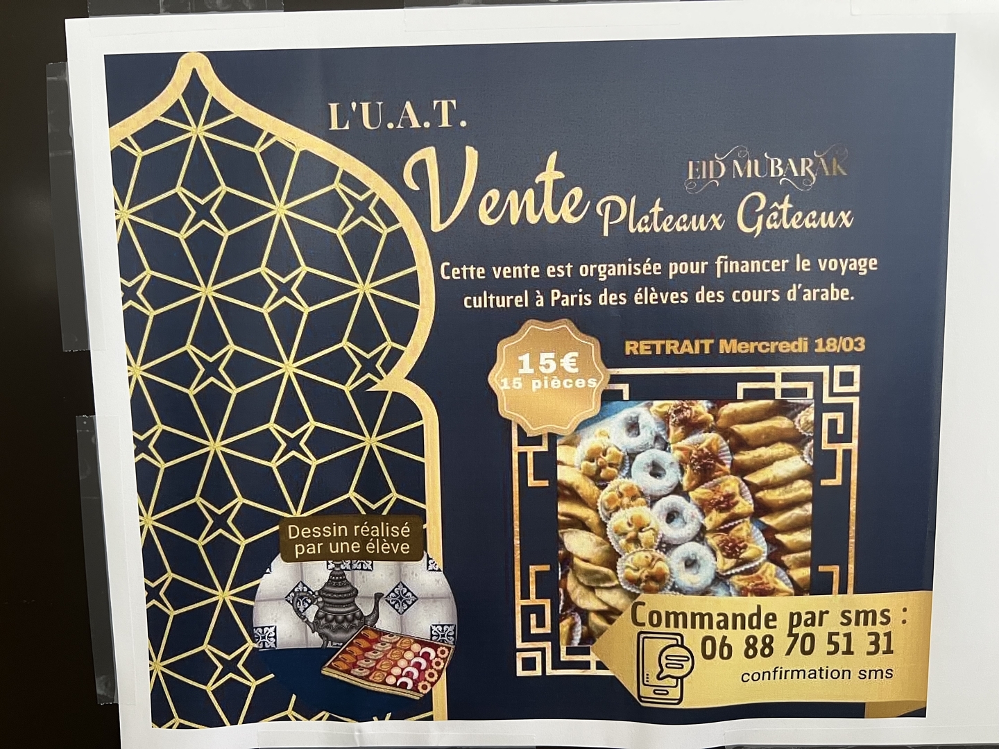 Vente de plateaux de gâteaux
