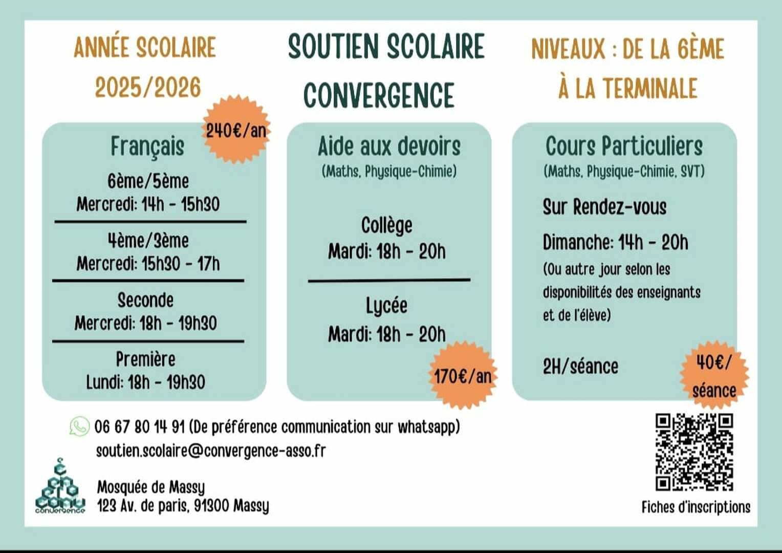 Soutien Scolaire: Programme