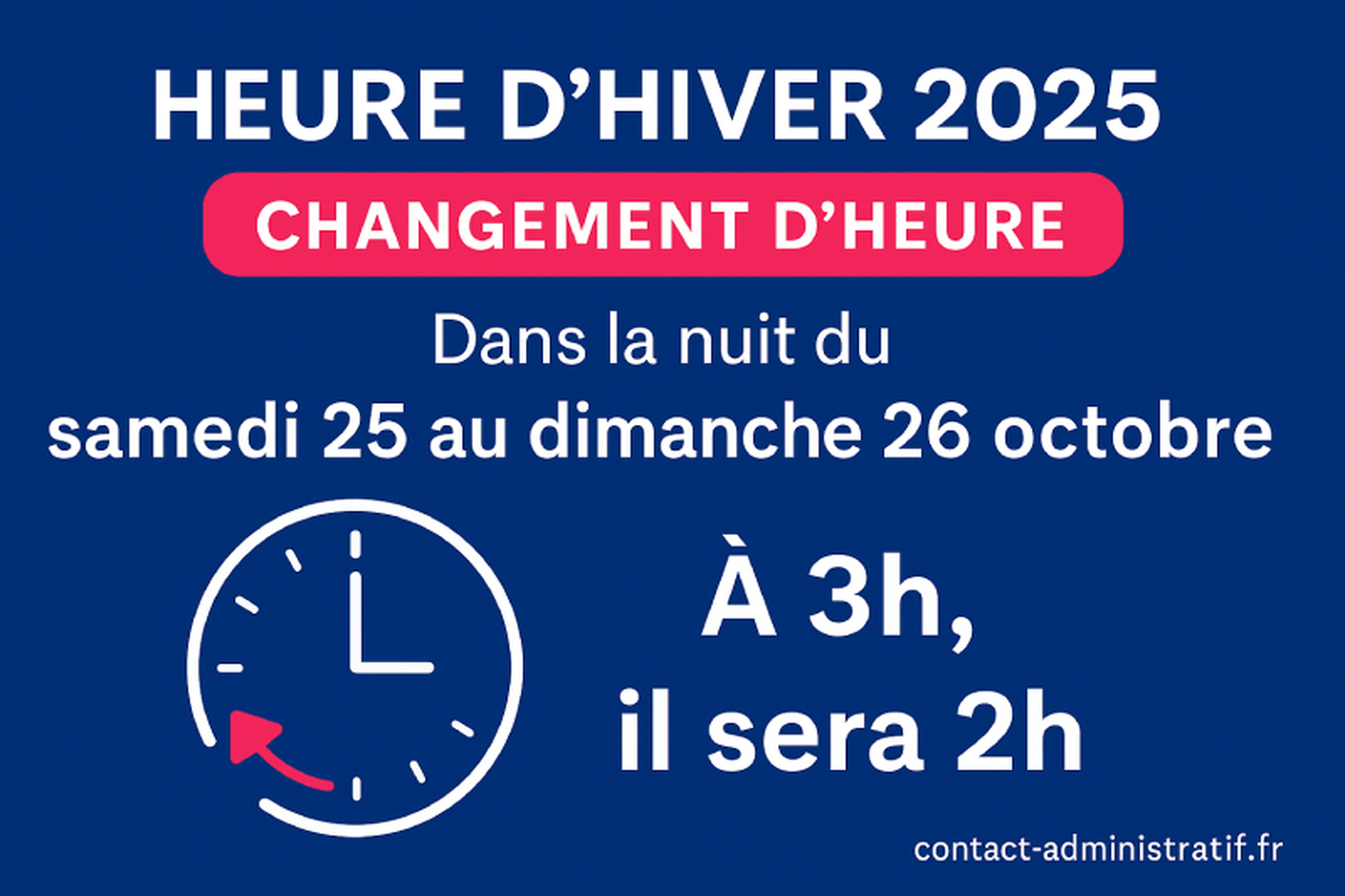 CHANGEMENT D'HEURE D'HIVER