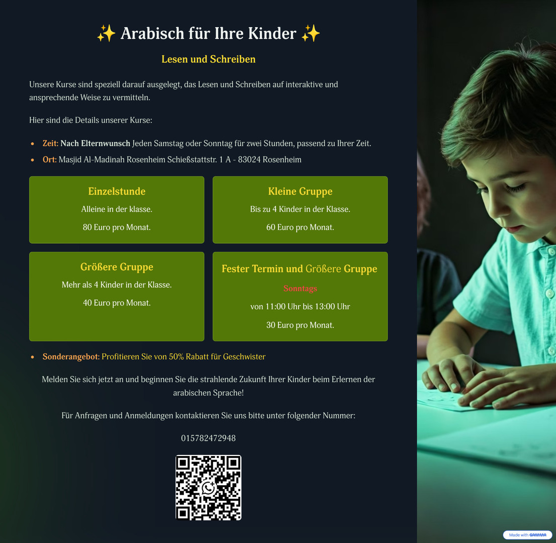 Arabischunterricht für Kinder