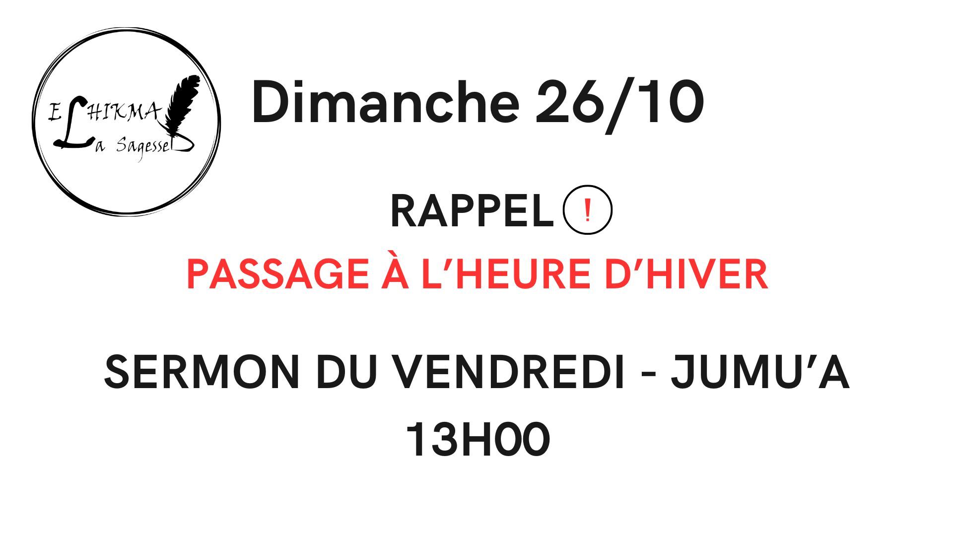 PASSAGE A L'HEURE D'HIVER - TV