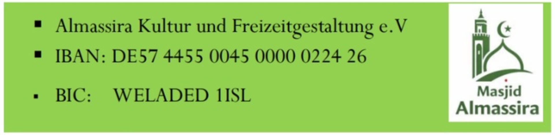 ☆☆ Bankkonto der Moschee ☆☆