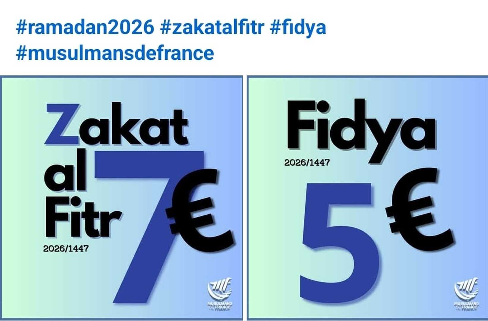 Zakat al-Fitr et la Fidya 1447-2026