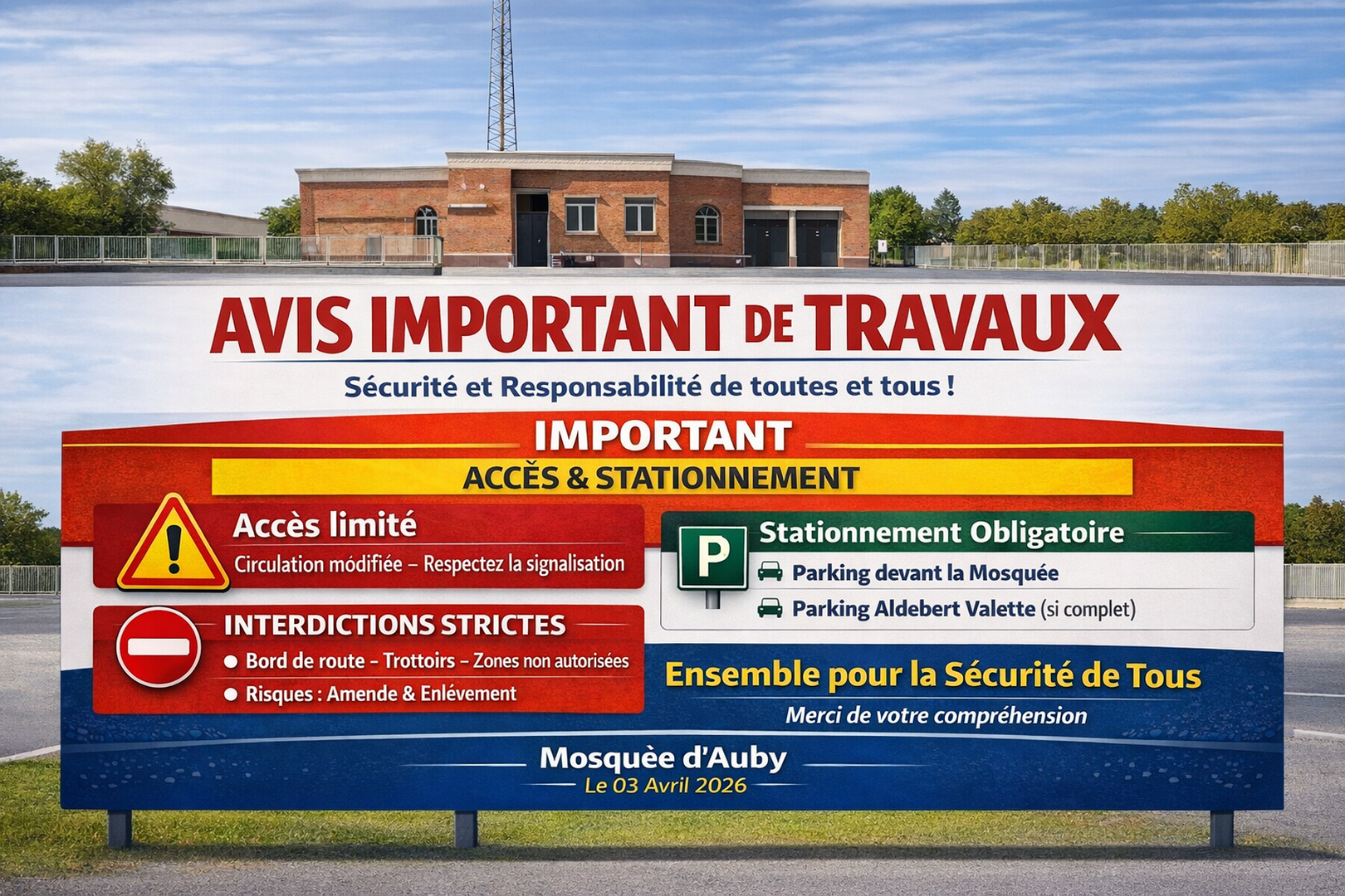 AVIS IMPORTANT DE TRAVAUX