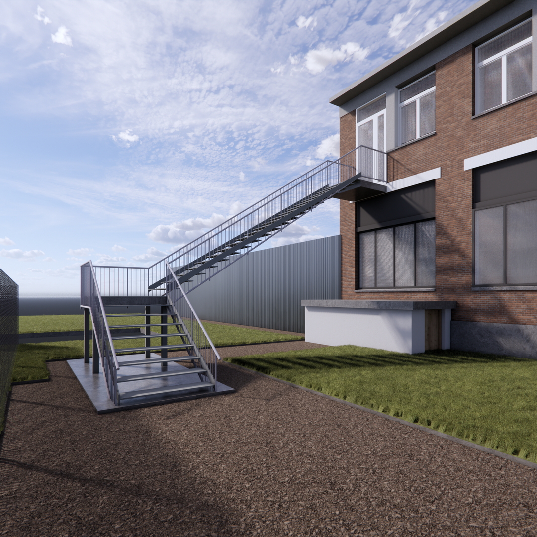 intégration escalier de secours ext