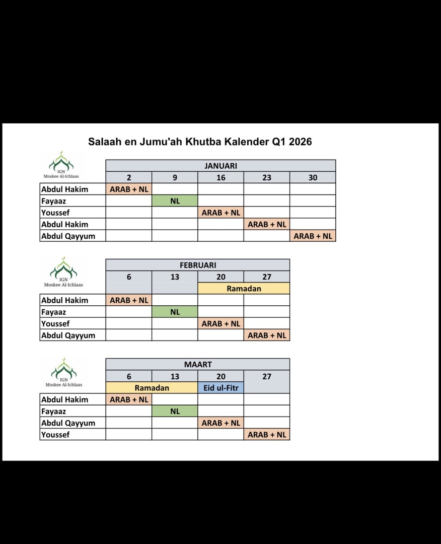 Khutba Kalender Q1