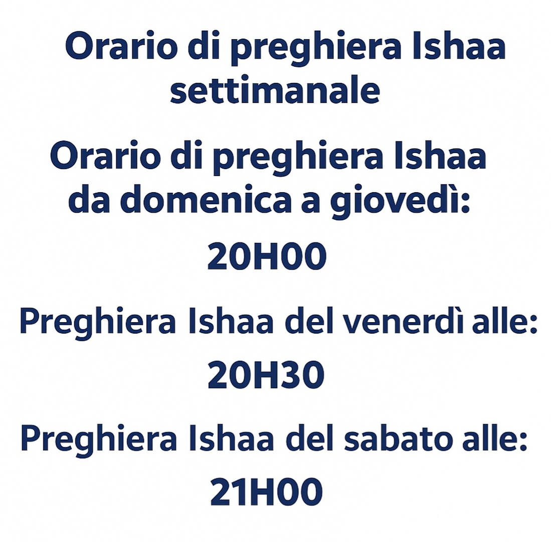 Orari preghiera Ishaa