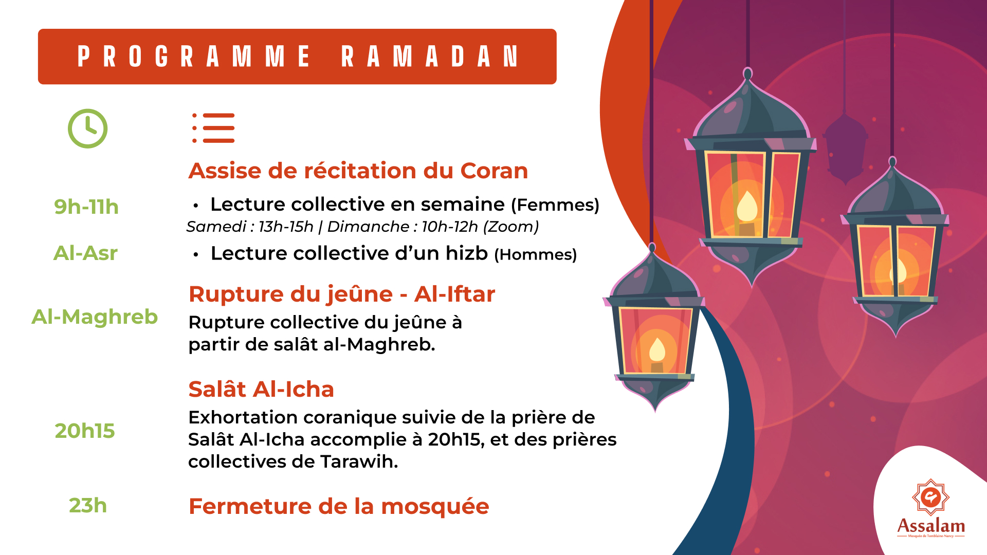 Programme Ramadan 2025