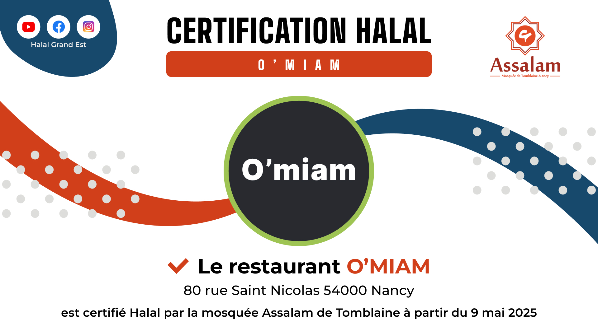 O'Miam : certifié halal par la mosquée