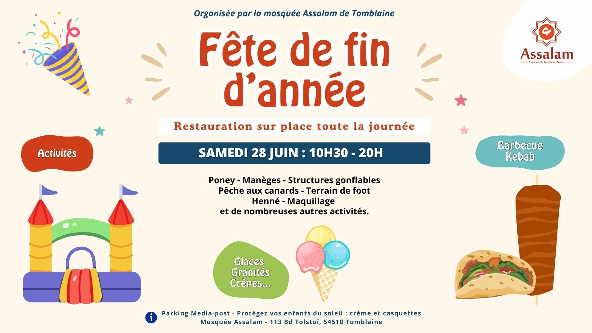 Fête de fin d’année : 28 juin 2025