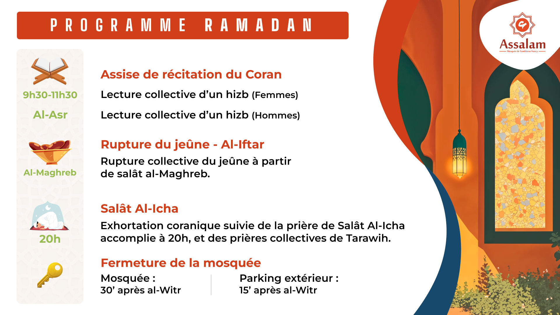Programme Ramadan 2026