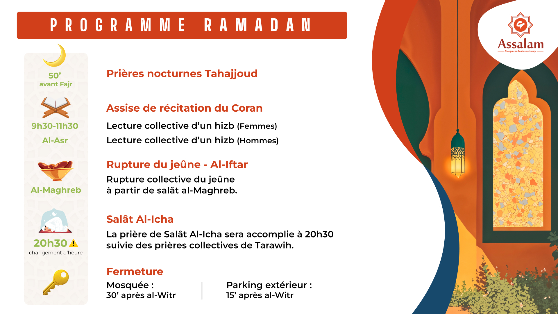 Programme Ramadan 2026